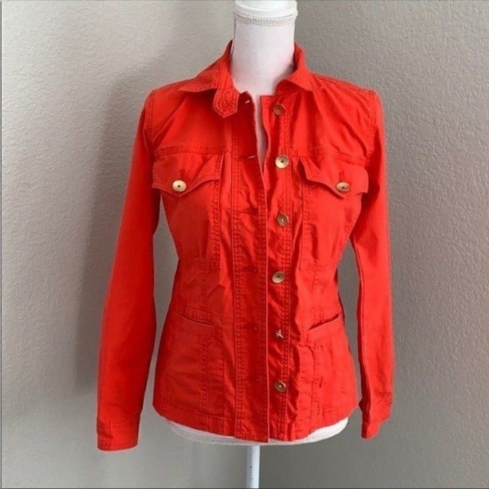 Cabi Red Taylor Ruffle Back Jacket - Picture 2 of 10